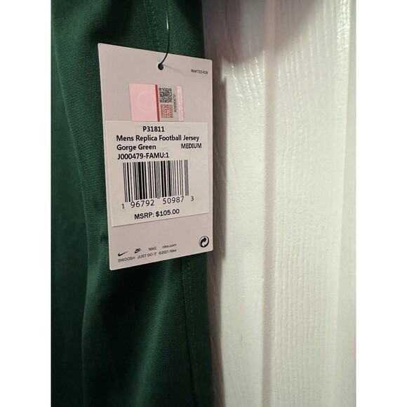 Size M Nike FAMU Florida A&M Rattlers Home Football Jersey Green Men's #1 NEW - Picture 4 of 4